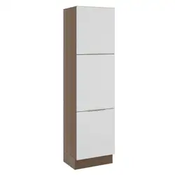 Paneleiro Madesa Stella 60 cm 3 Portas Rustic/Branco Cor:Rustic/Branco