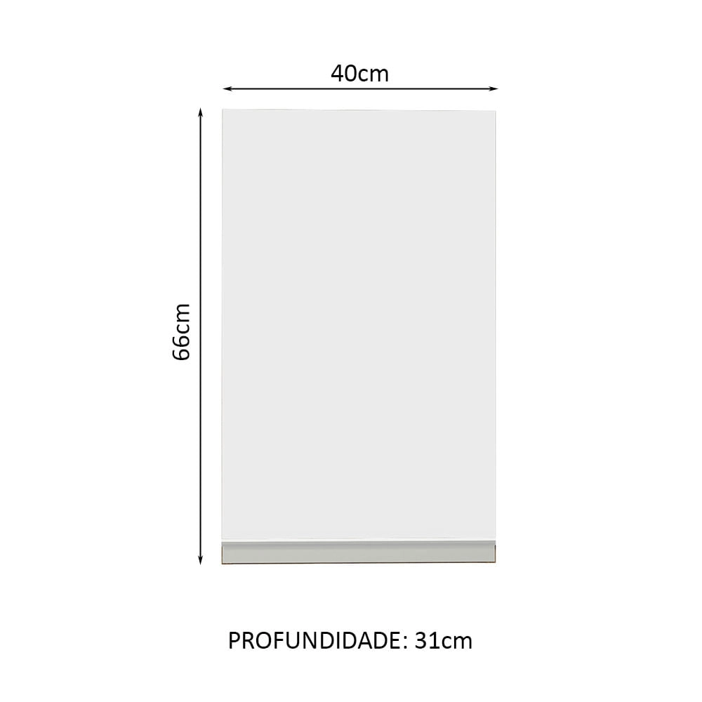 Armário Aéreo Madesa Glamy 40 cm 1 Porta Rustic/Branco Cor:Rustic/Branco