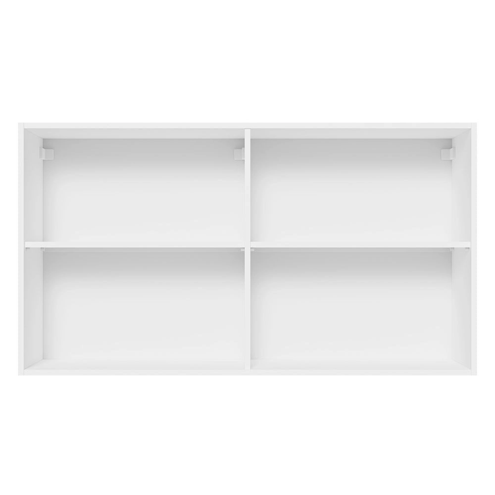 Armário Aéreo Madesa Acordes 100% MDF 120 cm 2 Portas Vidro Reflex Branco Brilho Cor:Branco