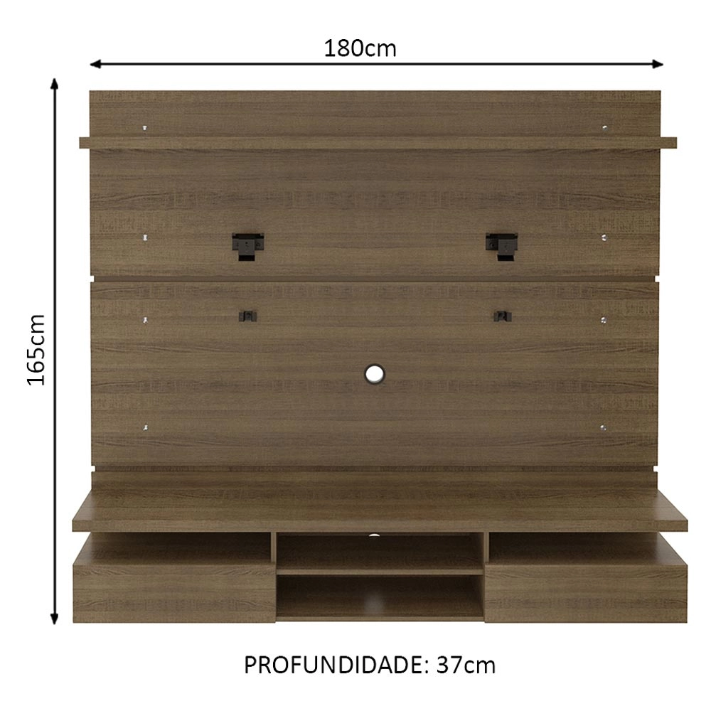 Painel para TV até 65 Polegadas Madesa Moscou 180 cm 2 portas Rustic Cor:Rustic