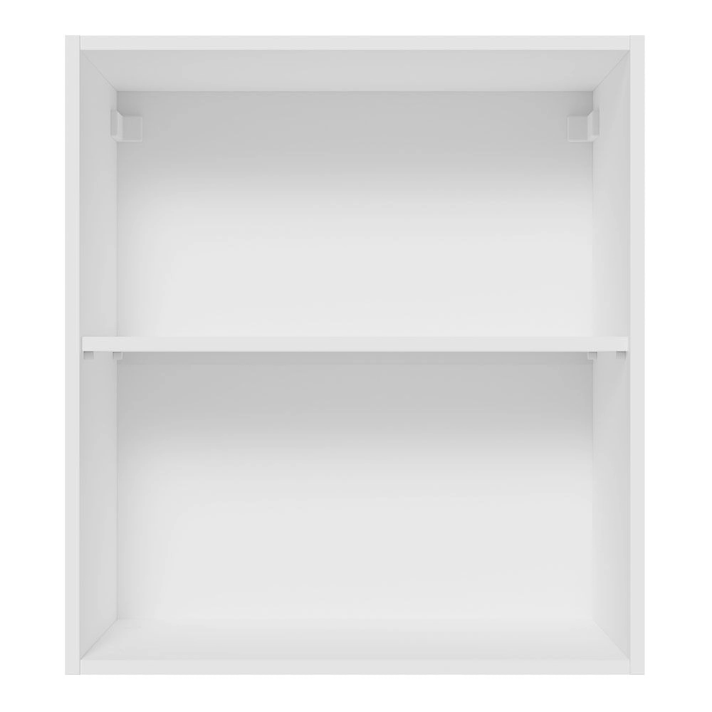 Armário Aéreo Madesa Lux 60 cm 1 Porta Branco/Cinza Cor:Branco/Cinza