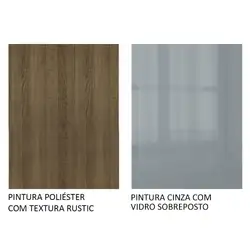 Armário Aéreo Madesa Lux 40 cm 1 Porta Rustic Cor:Rustic