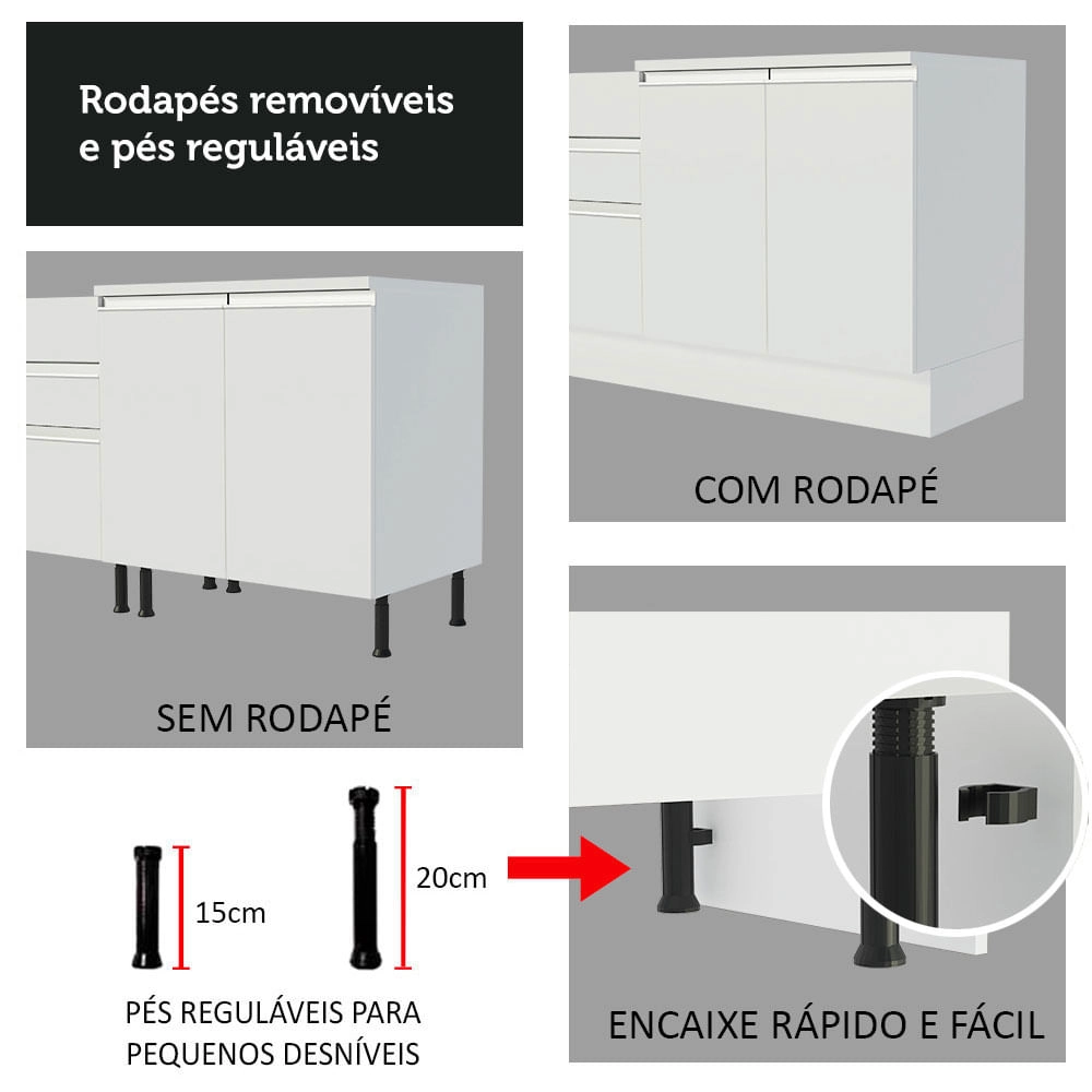 Balcão Madesa Glamy 60 cm 1 Porta Branco Cor:Branco