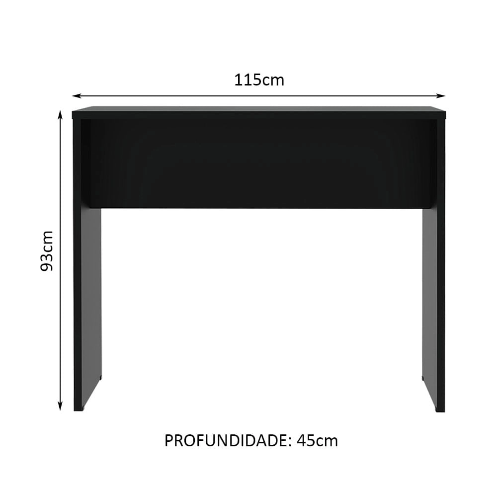 Bancada para Cozinha Reims Madesa 115 cm Preto Cor:Preto