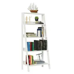 Estante Escada para Livros com 4 Prateleiras Madesa Branco Cor:Branco