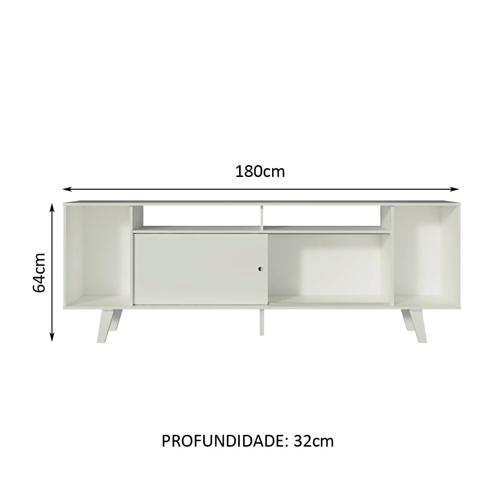 Rack para TV até 65 Polegadas Madesa Cancun com Pés Branco Cor:Branco