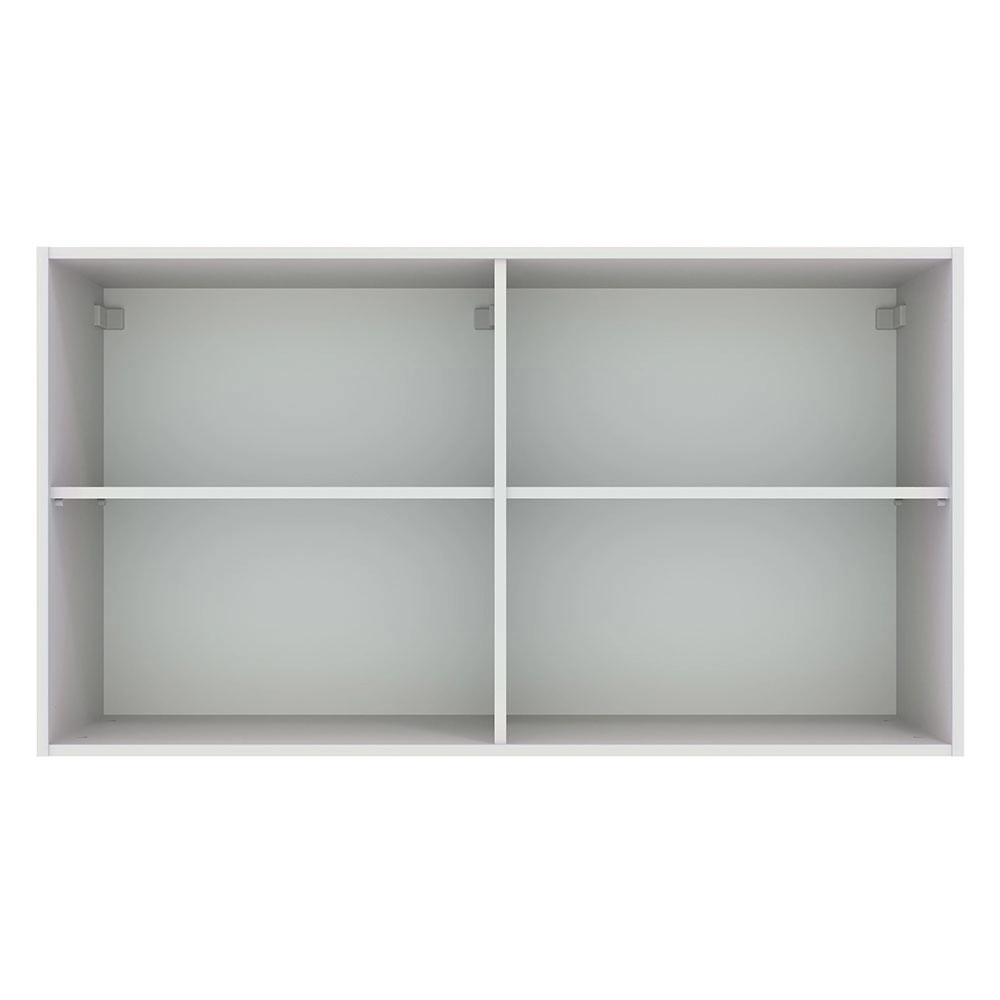 Armário Aéreo Madesa Agata 120 cm 2 Portas Branco/Preto Cor:Branco/Preto