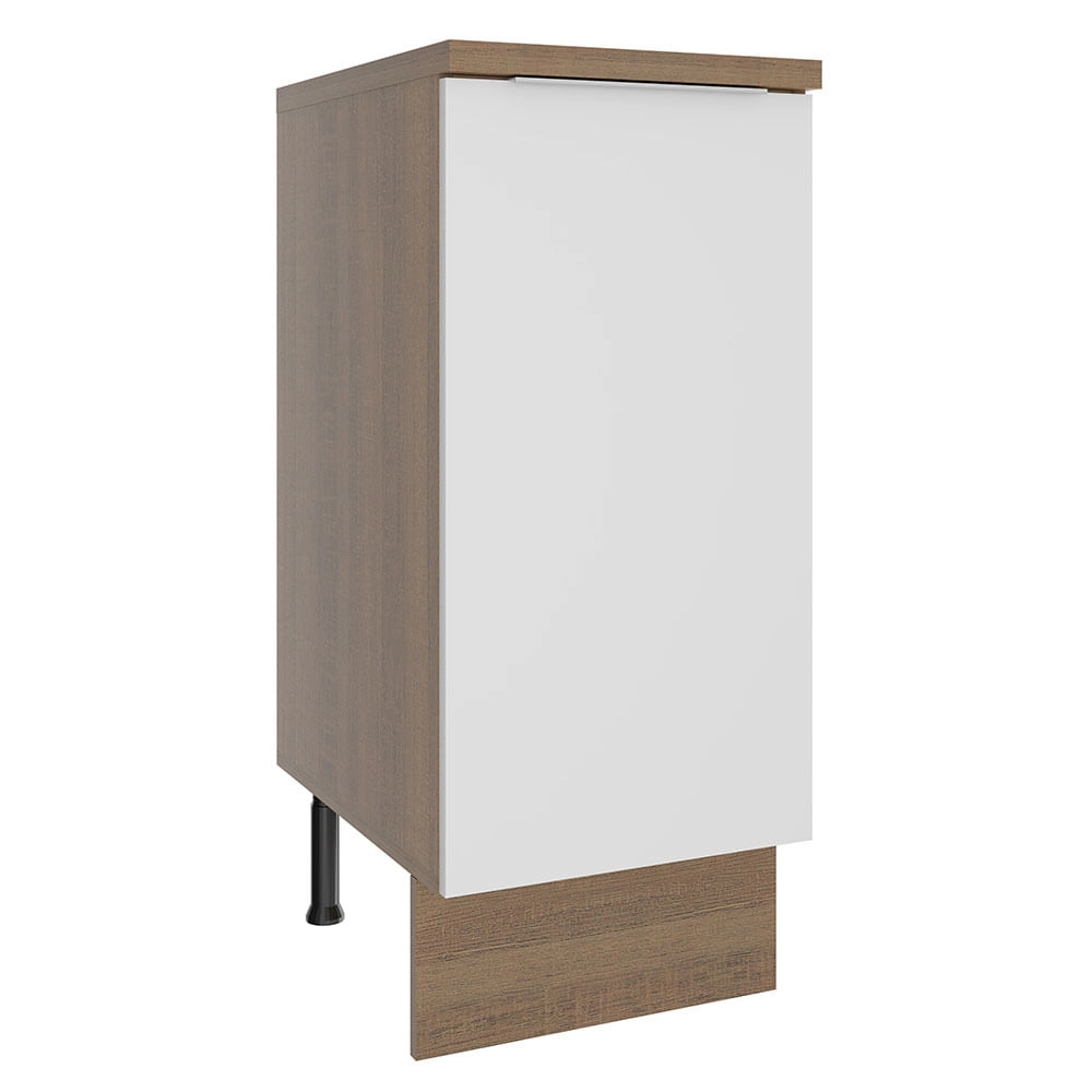 Balcão Madesa Stella 35 cm 1 Porta Rustic/Branco Cor:Rustic/Branco