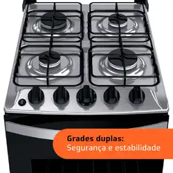 Fogão Brastemp 4 Bocas Branco com Duas Prateleiras com Alturas Ajustáveis   - BFO4NBB Bivolt