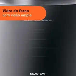 Fogão Brastemp 4 Bocas Inox com mesa de vidro, dupla chama e grill elétrico - BFO4VBR 220V