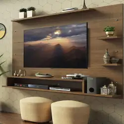 Painel para TV até 60 Polegadas Madesa Alfa Rustic Cor:Rustic