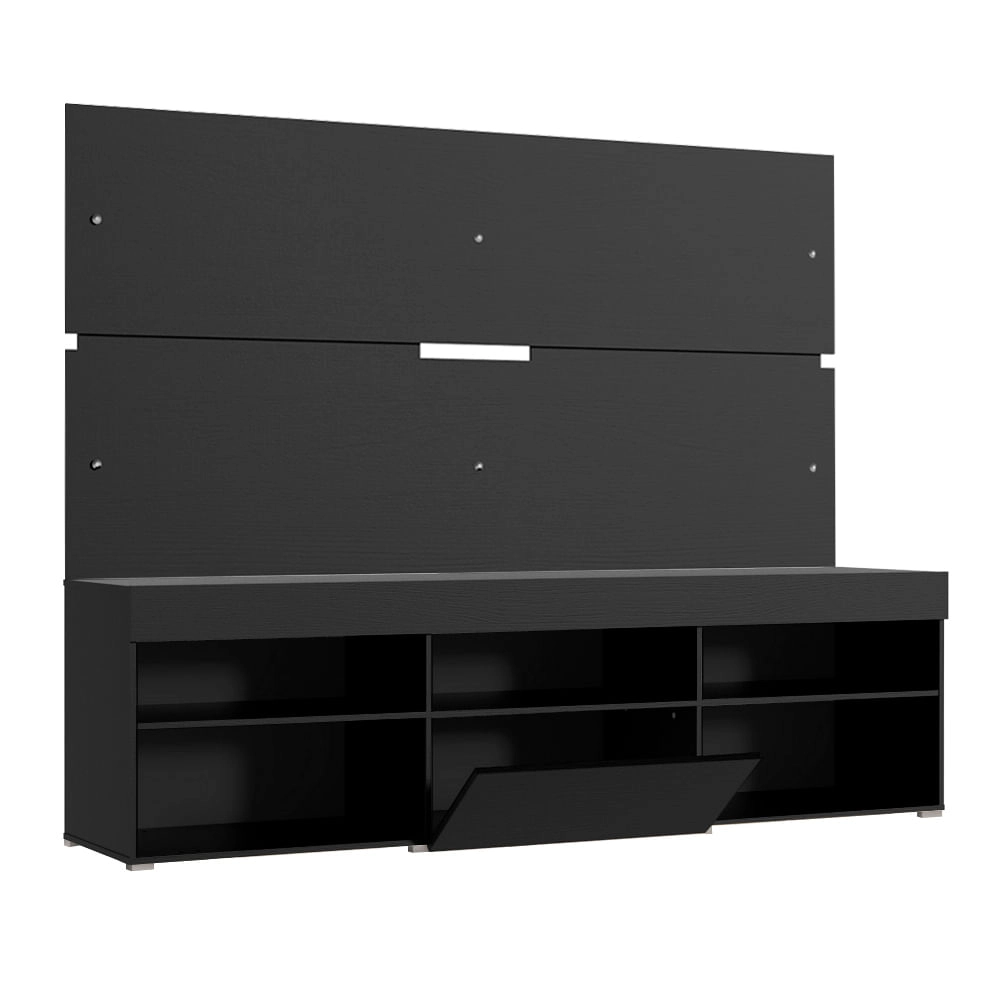 Rack com Painel Sobreposto para TV até 65 Polegadas Madesa Everest - Preto Cor:Preto