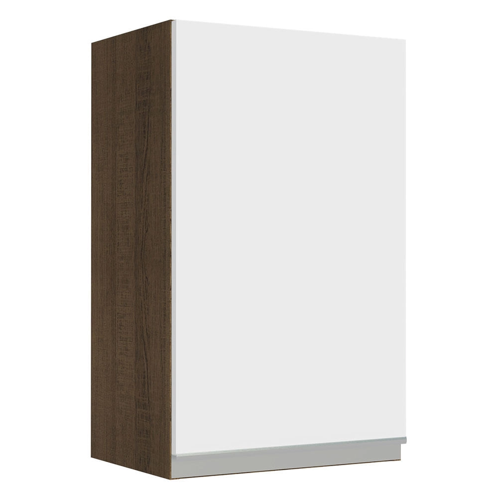 Armário Aéreo Madesa Glamy 40 cm 1 Porta Rustic/Branco Cor:Rustic/Branco