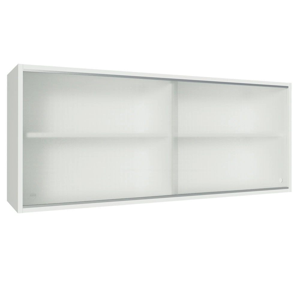 Armário Aéreo Madesa 2 Portas de Correr de Vidro para Cozinhas Glamy, Lux e Reims - Branco Cor:Branco