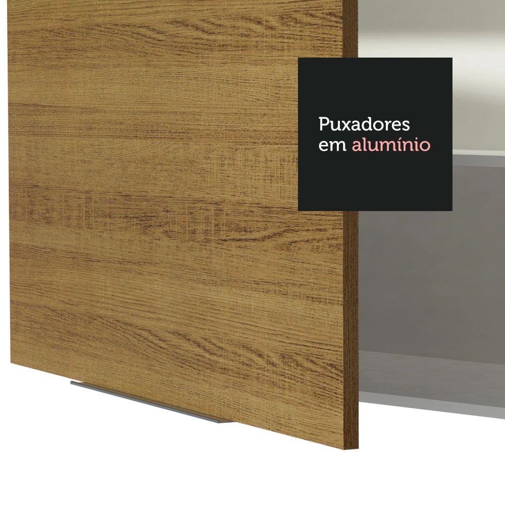 Armário Aéreo Madesa Stella 40 cm 1 Porta Branco/Rustic Cor:Branco/Rustic