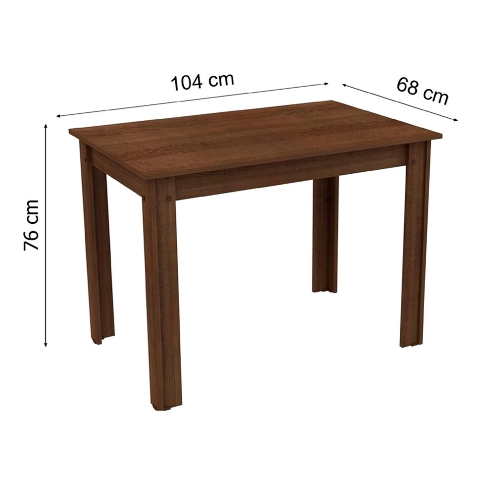 Mesa Madesa Retangular para Escritório com Tampo de Madeira 5258B Cor:Rustic