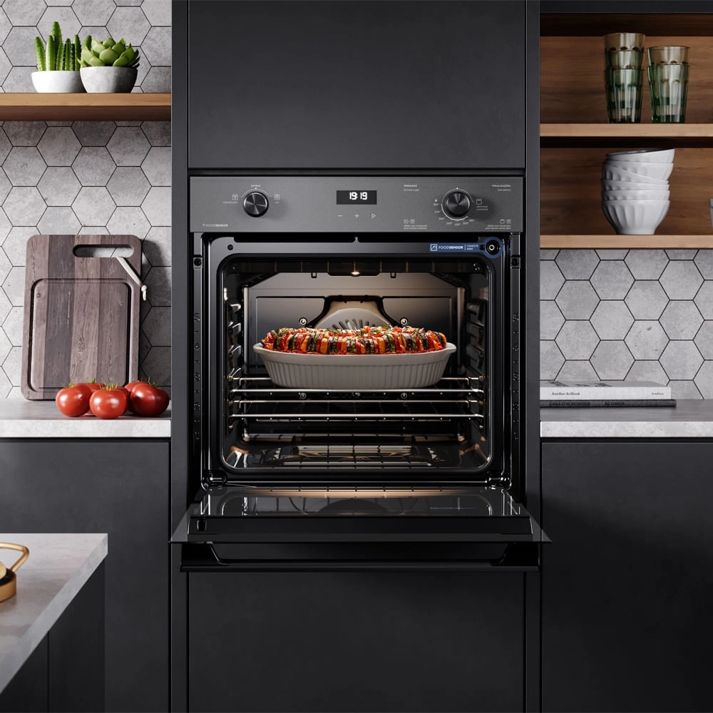 Forno de Embutir a Gás Electrolux 80L Experience com FoodSensor (OE8GF) 220V