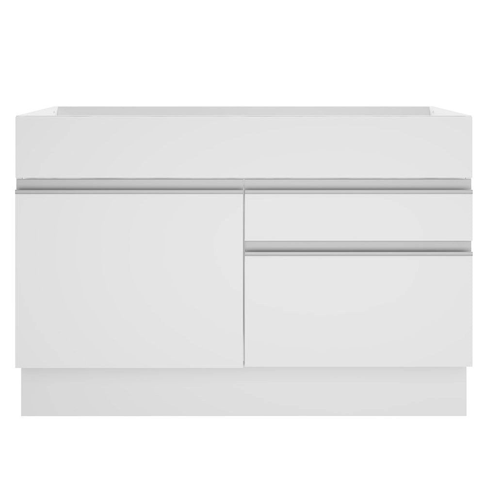 Balcão Gabinete de Pia Madesa Glamy 120 cm 1 Porta 2 Gavetas Branco Cor:Branco