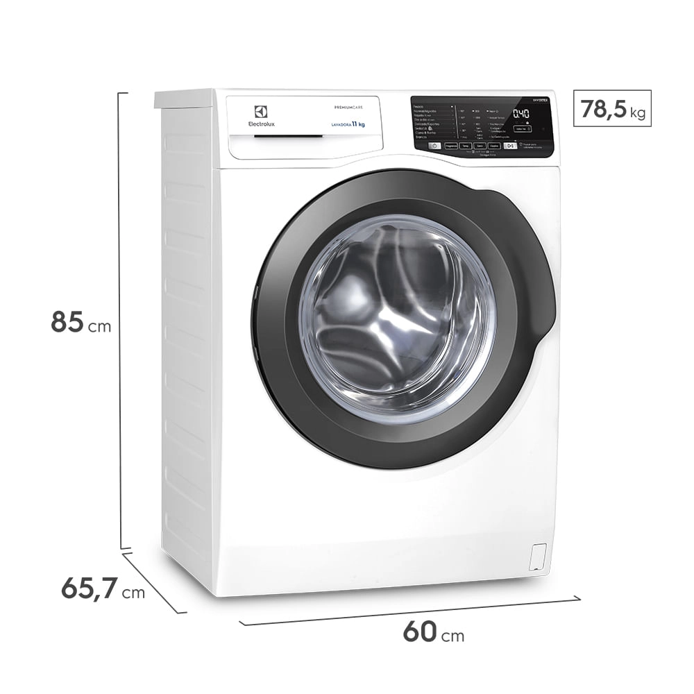 Máquina de Lavar Frontal 11kg Electrolux Premium Care Inverter com Água Quente/Vapor (LFE11) 220V