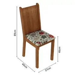 Kit 6 Cadeiras 4290 Madesa Rustic/Hibiscos Cor:Rustic/Hibiscos