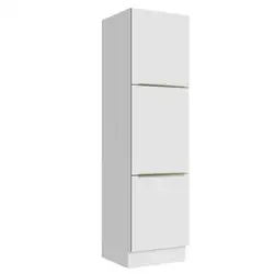 Paneleiro Madesa Lux 60 cm 3 Portas Branco/Branco Veludo Cor:Branco/Branco Veludo