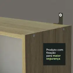 Estante para Livros Home Sala Madesa 6907 com 3 Nichos Carvalho Cor:Carvalho