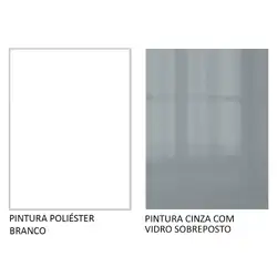 Armário Aéreo de Canto com Adega Acoplada Madesa Lux 1 Porta Branco/Cinza Cor:Branco/Cinza