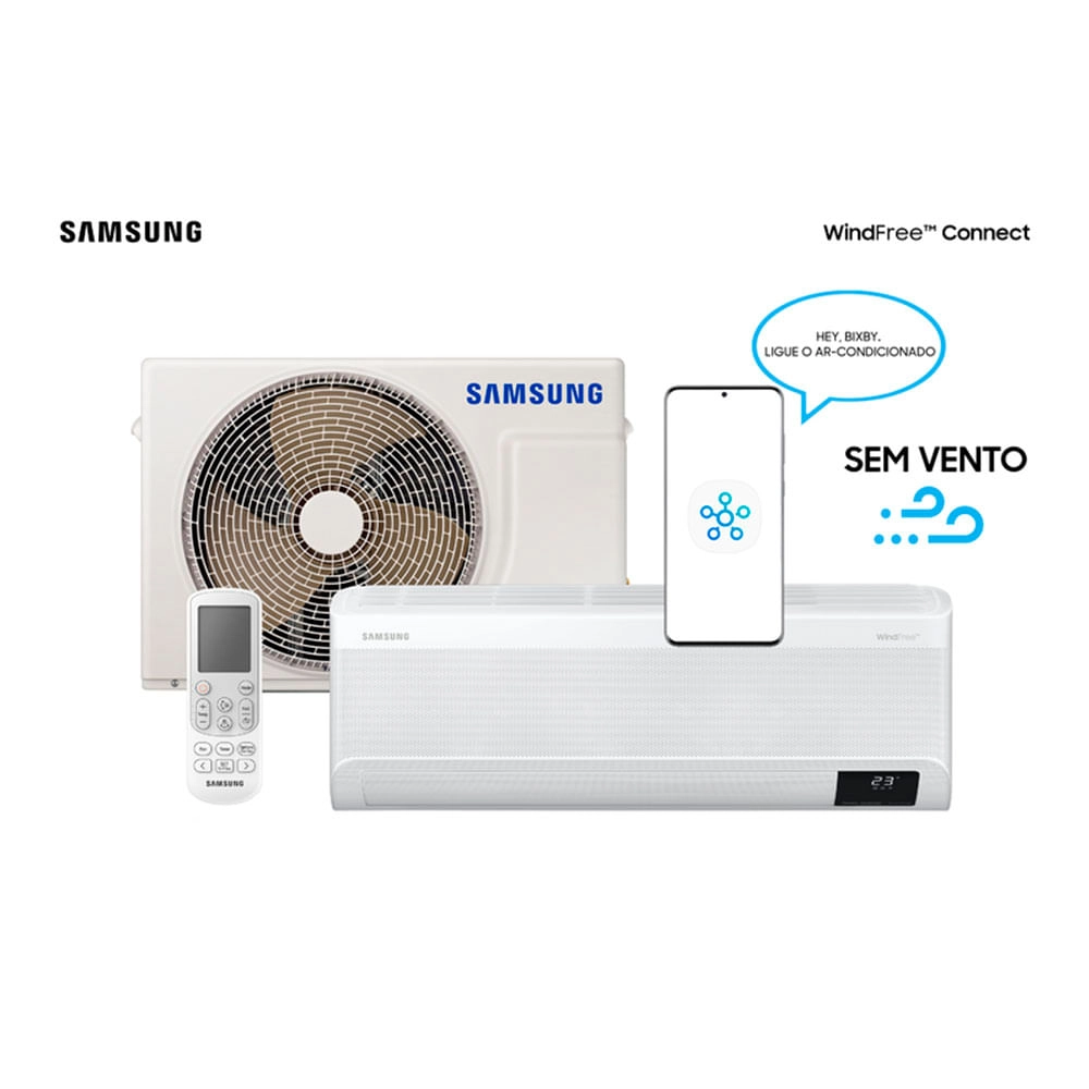 Ar Condicionado Hi Wall Samsung WindFree Connect Inverter 24.000 Btus Frio 220v