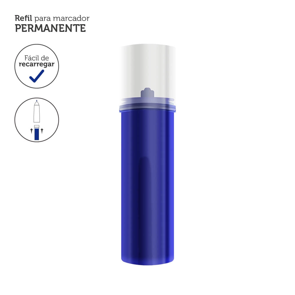 Refil p/ Marcador Permanente 3,5ml Azul Caixa c/ 12un Keep - MR014 MR014