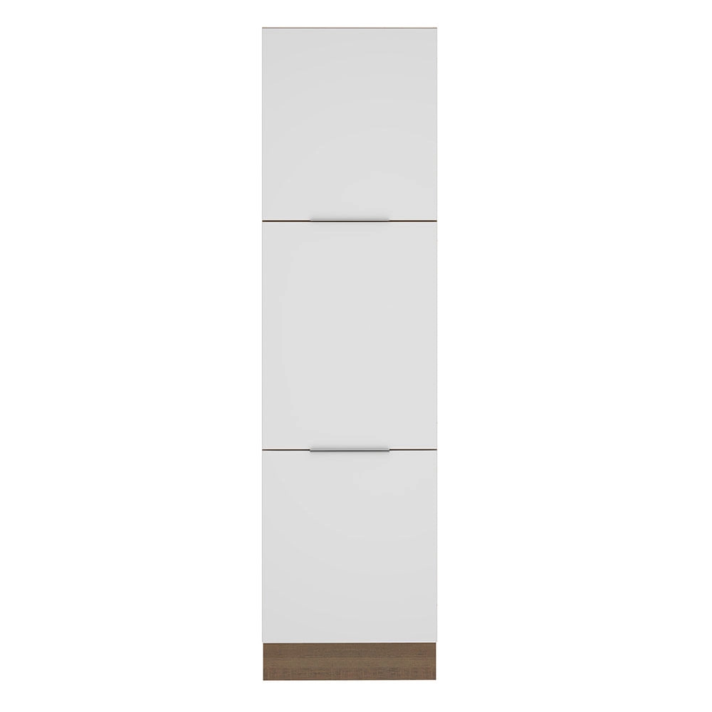 Paneleiro Madesa Stella 60 cm 3 Portas Rustic/Branco Cor:Rustic/Branco