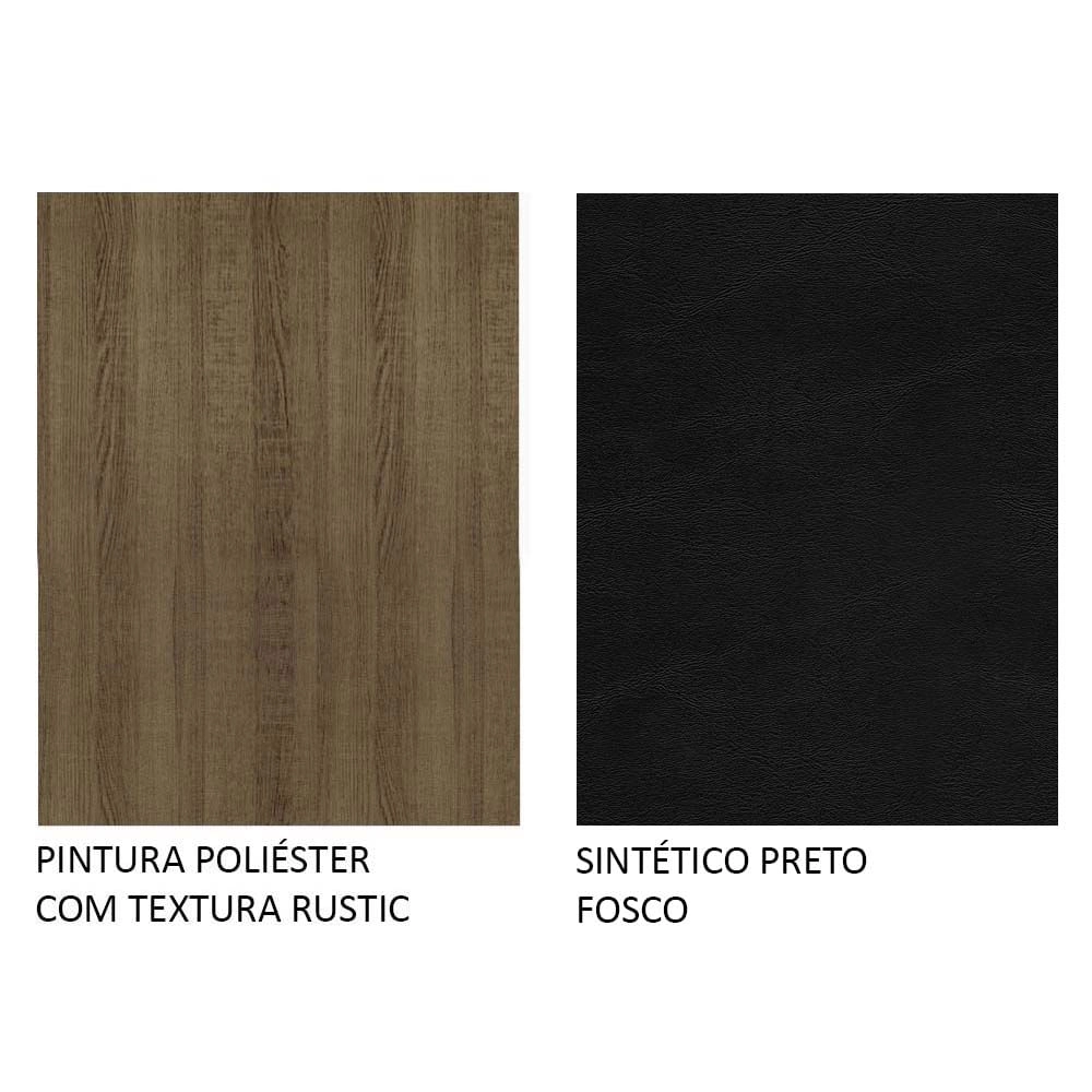 Kit 6 Cadeiras 4290 Madesa Rustic/Sintético Preto Cor:Rustic/Sintético Preto