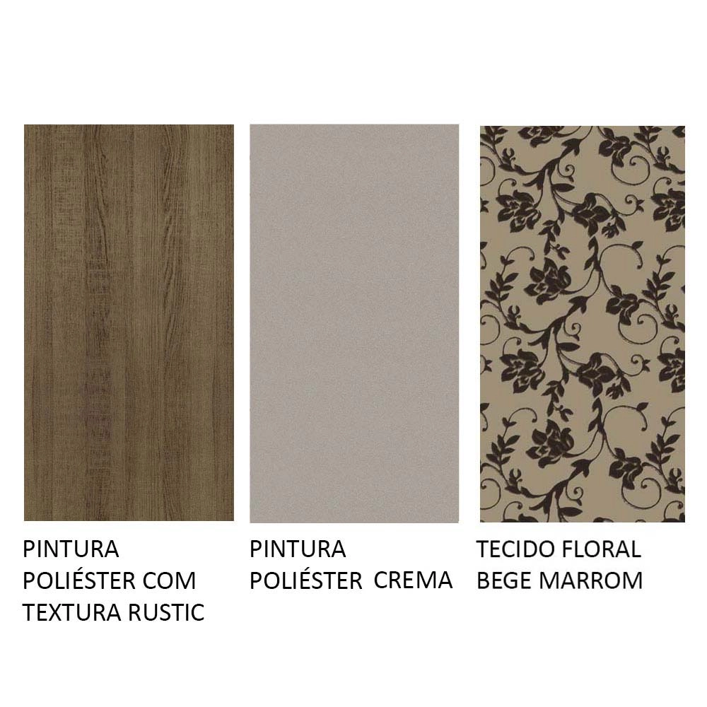 Kit 4 Cadeiras 4291 Madesa Rustic/Crema/Bege Marrom Cor:Rustic/Crema/Bege Marrom