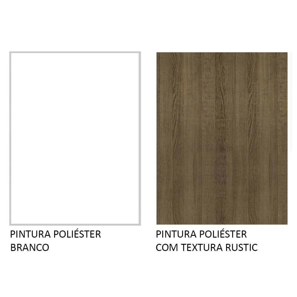 Paneleiro Madesa Smart 2 Portas Branco/Rustic Cor:Branco/Rustic