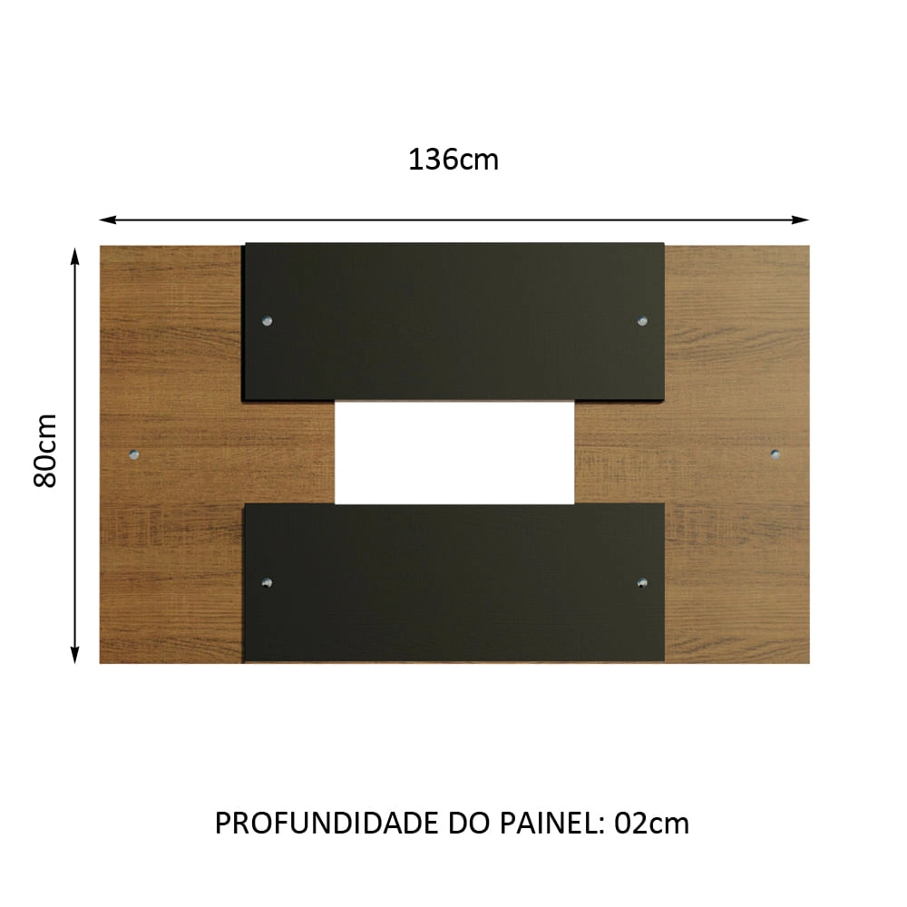 Painel para TV até 58 Polegadas Madesa Rustic/Preto Cor:Rustic/Preto