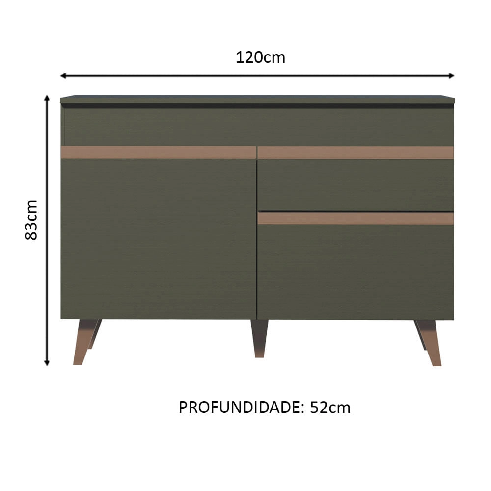 Balcão Gabinete de Pia Madesa Reims 2 Portas e 1 Gaveta - Preto Cor:Preto