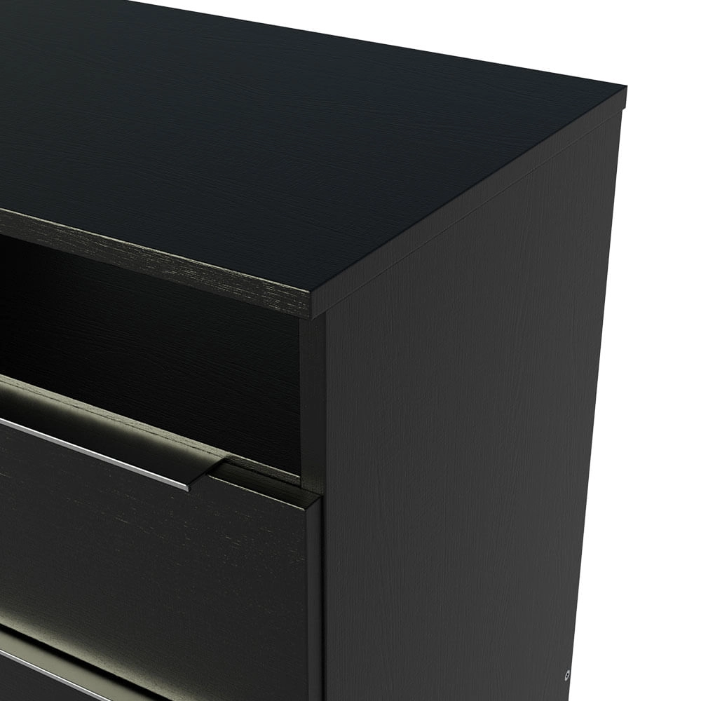 Mesa de Cabeceira Madesa 3227 com 2 Gavetas Preto Cor:Preto