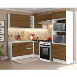 Armário de Cozinha Completa de Canto 100% MDF Madesa Acordes XA419001 (Sem Tampo) Branco/Rustic Cor:Branco Rustic