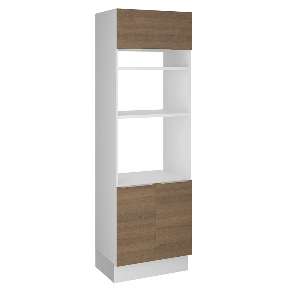 Torre Quente Madesa Stella 70 cm 3 Portas Branco/Rustic Cor:Branco/Rustic