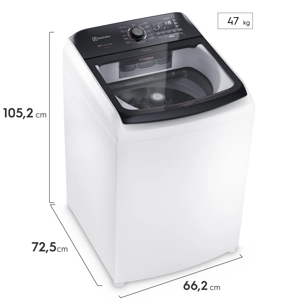 Máquina de Lavar 17kg Electrolux Perfect Care Com Vapor e Jatos Poderosos (LEV17) 220V