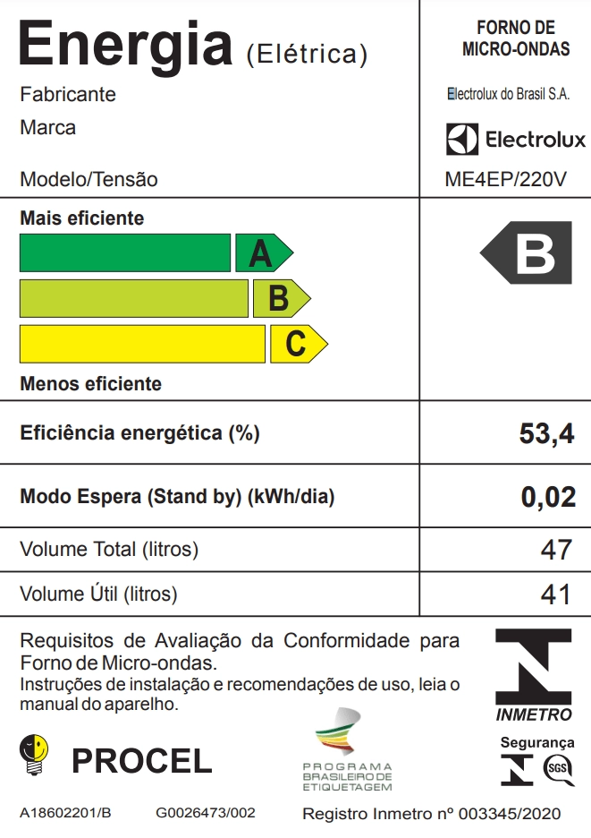 Forno Multifuncional com Micro-ondas Electrolux (ME4EP) 220V