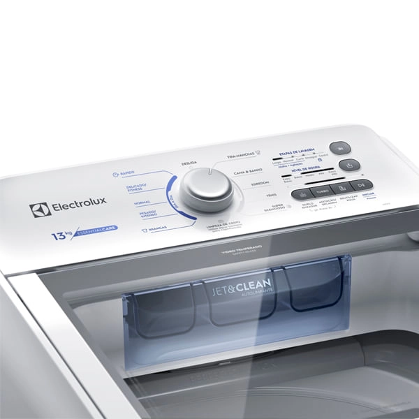 Máquina de Lavar 13kg Electrolux Essential Care com Cesto Inox, Jet&Clean e Ultra Filter (LED13) 220V
