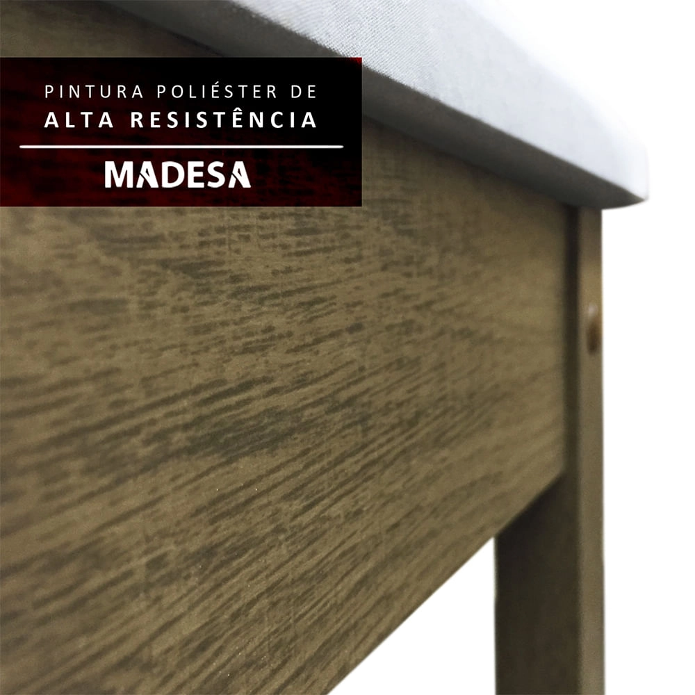 Conjunto Sala de Jantar Madesa Karen Mesa Tampo de Madeira com 4 Cadeiras Cor:Rustic/Preto/Imperial