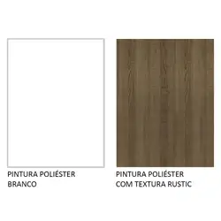 Armário Aéreo Madesa Acordes 100% MDF 120 cm 2 Portas Branco/Rustic Cor:Branco/Rustic