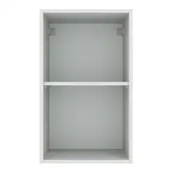 Armário Aéreo Madesa Agata 40 cm 1 Porta Branco/Preto Cor:Branco/Preto