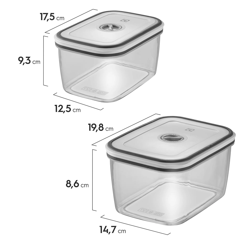 Potes Herméticos de Plástico Cinza com 12 Unidades - Electrolux