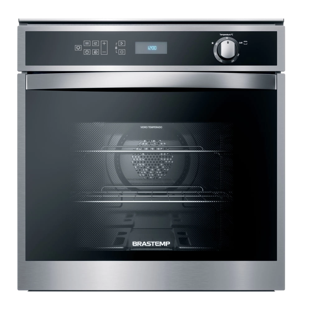 Forno de Embutir a Gás Brastemp 78 Litros Cor Inox com Convecção e Termômetro Meat Control   - BOH84AR 220V