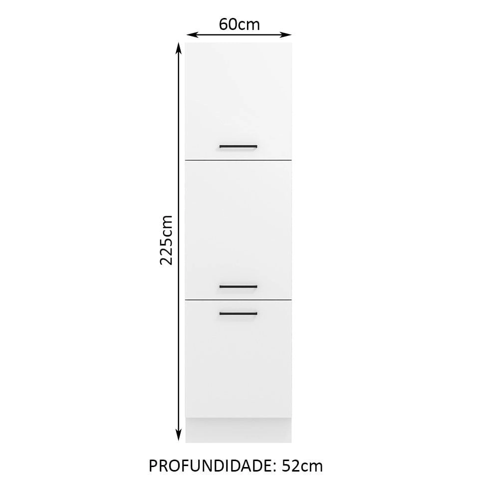 Paneleiro Madesa Agata 60 cm 3 Portas Branco Cor:Branco