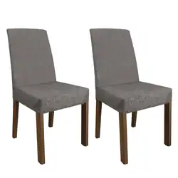 Kit 2 Cadeiras de Jantar 4255 Rustic/Silver Madesa Cor:Rustic/Silver