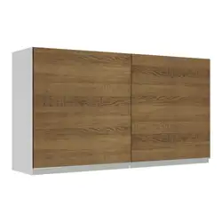 Armário Aéreo Madesa Glamy 120 cm 2 Portas Branco/Rustic Cor:Branco/Rustic