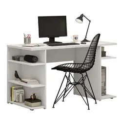 Escrivaninha Mesa para Computador Office 9409 Madesa Branco Cor:Branco